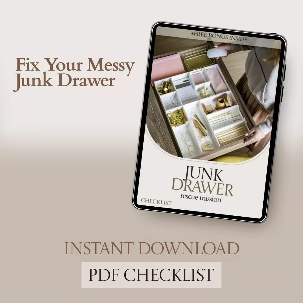 Junk Drawer Rescue Mission Checklist – How to Organize Junk Drawer Fast, Simple Home Organization Digital Download, Declutter Guide
