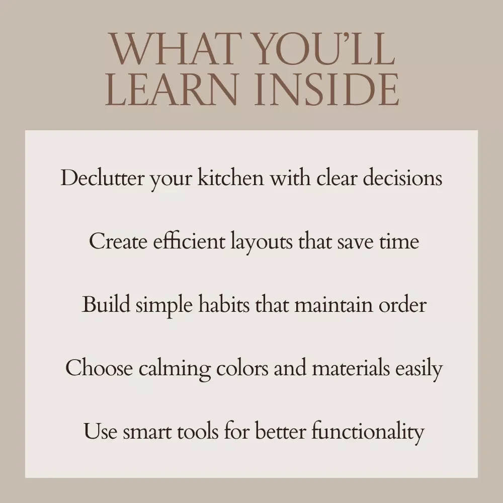 Less But Better Kitchen Living – Minimalist Kitchen Ideas eBook, Declutter Your Space, Smart Layout & Storage Guide, Modern Minimal Kitchen Design Digital Download
