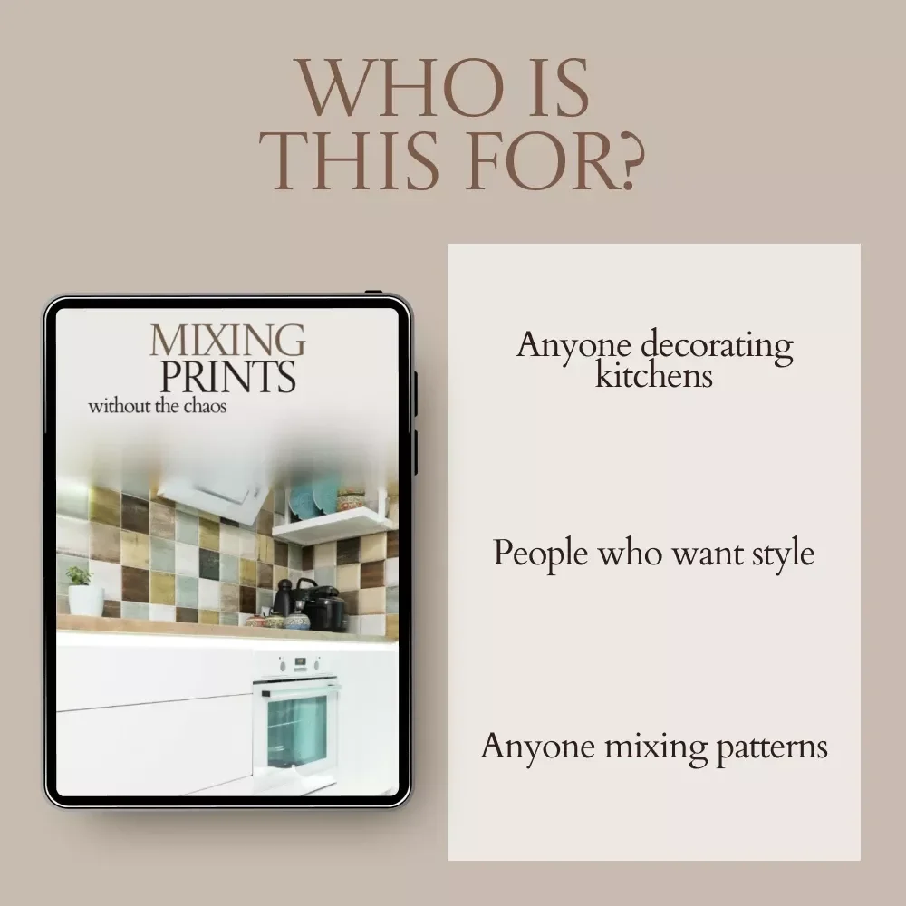 Mixing Prints Without the Chaos – How to Mix Patterns in Kitchen Checklist, Interior Styling Guide, Pattern Mixing Cheat Sheet, Kitchen Decor Planner