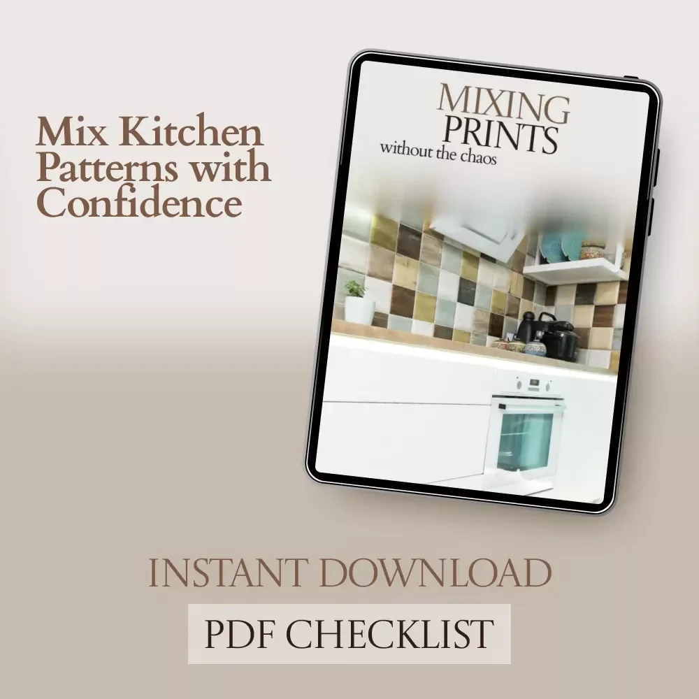 Mixing Prints Without the Chaos – How to Mix Patterns in Kitchen Checklist, Interior Styling Guide, Pattern Mixing Cheat Sheet, Kitchen Decor Planner