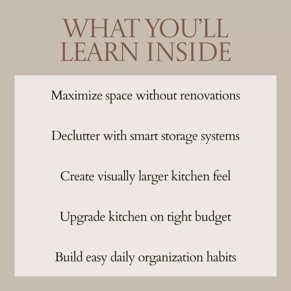 Tiny Kitchen Big Living – Small Apartment Kitchen Ideas eBook, Space-Saving Layout Guide, Smart Storage Solutions, Budget-Friendly Kitchen Makeover Checklist