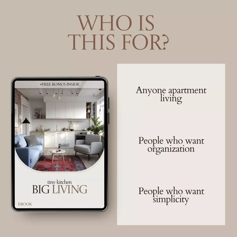 Tiny Kitchen Big Living – Small Apartment Kitchen Ideas eBook, Space-Saving Layout Guide, Smart Storage Solutions, Budget-Friendly Kitchen Makeover Checklist