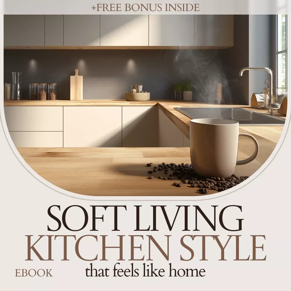 Soft Living Kitchen Style That Feels Like Home – Organic Modern Kitchen Style eBook Guide, Minimal Warm Kitchen Design, Calm Aesthetic Planning & Styling Workbook