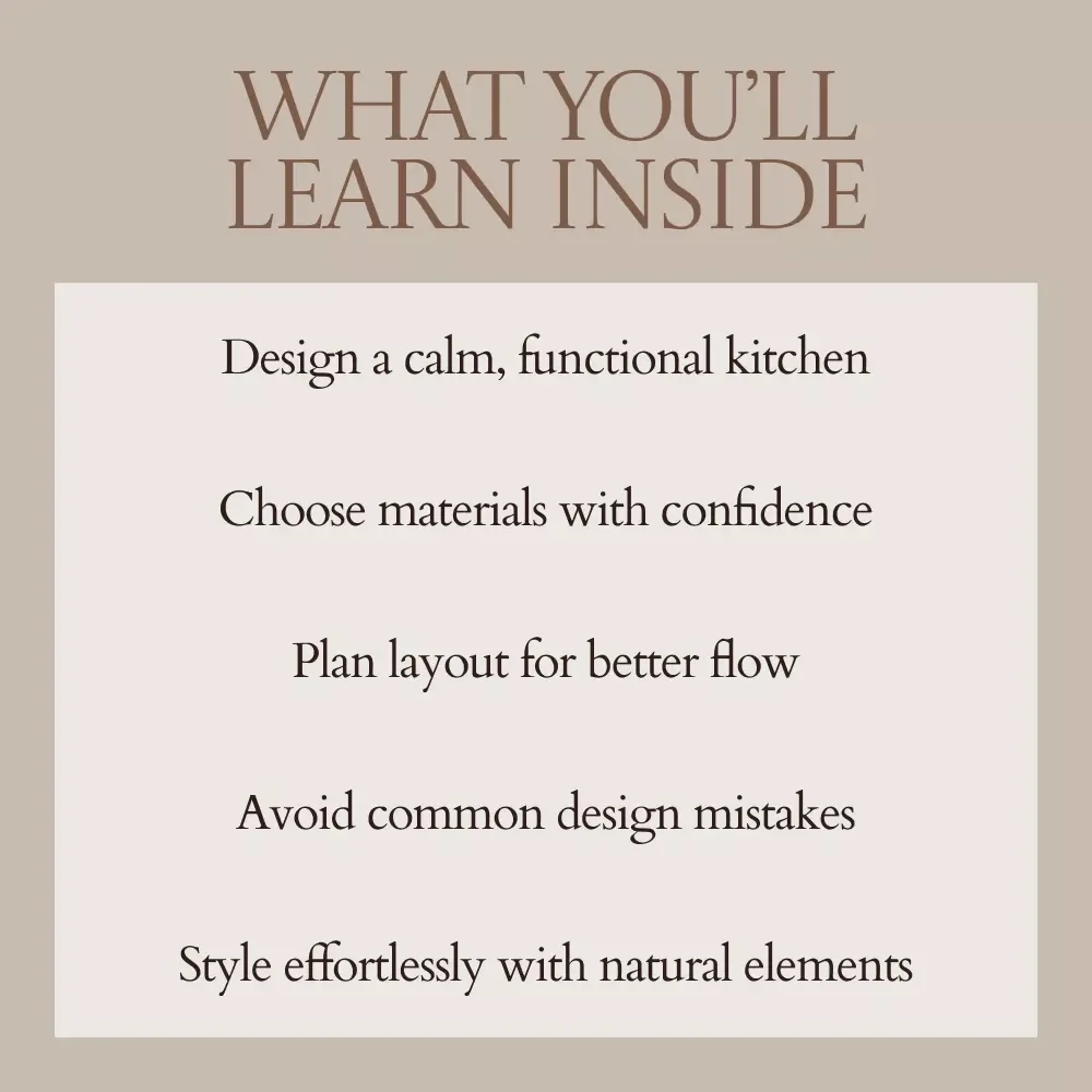 Soft Living Kitchen Style That Feels Like Home – Organic Modern Kitchen Style eBook Guide, Minimal Warm Kitchen Design, Calm Aesthetic Planning & Styling Workbook