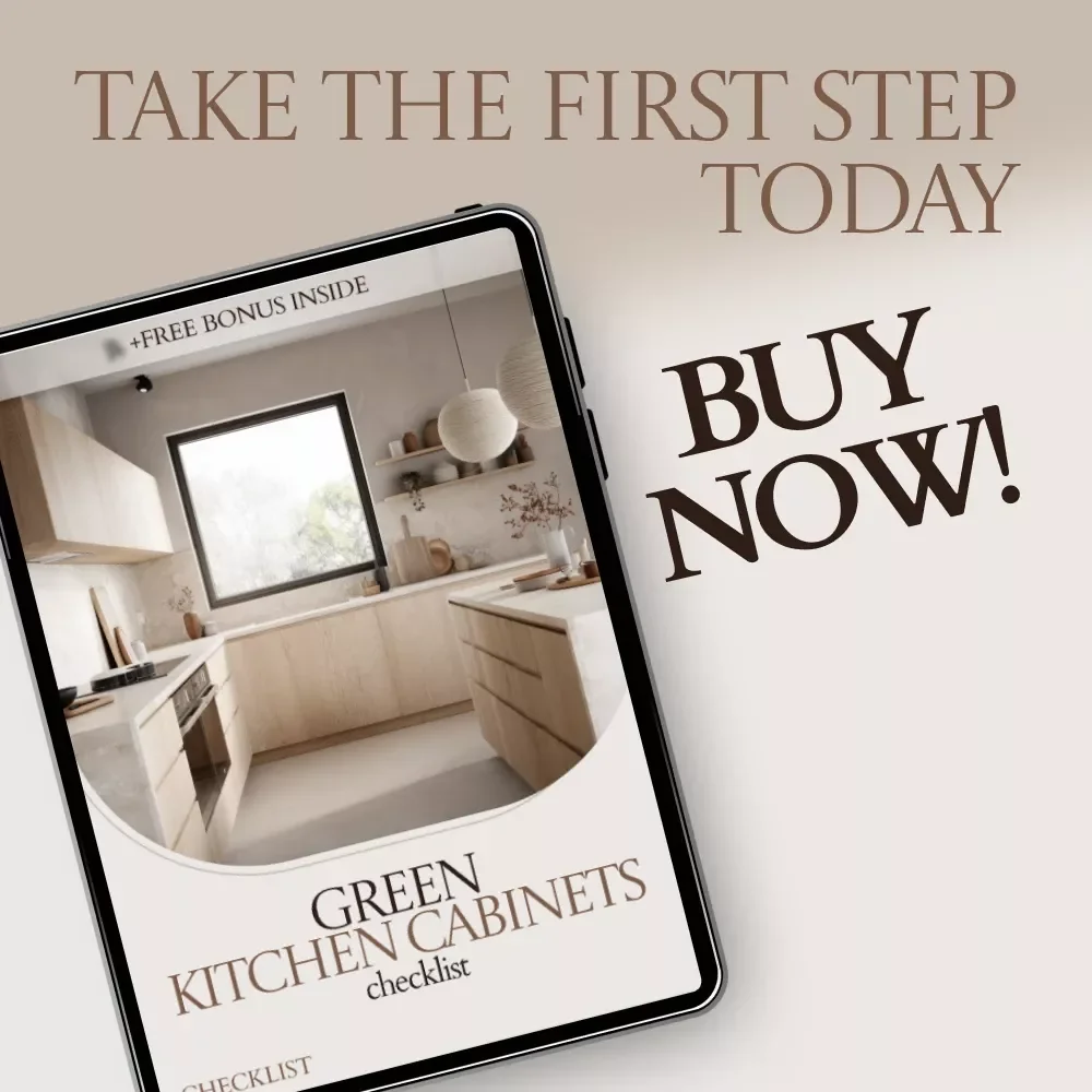 Green Kitchen Cabinets Checklist – Green Kitchen Cabinets Ideas Guide, Kitchen Design Planner, Cabinet Color Pairing Checklist, DIY Kitchen Styling Download