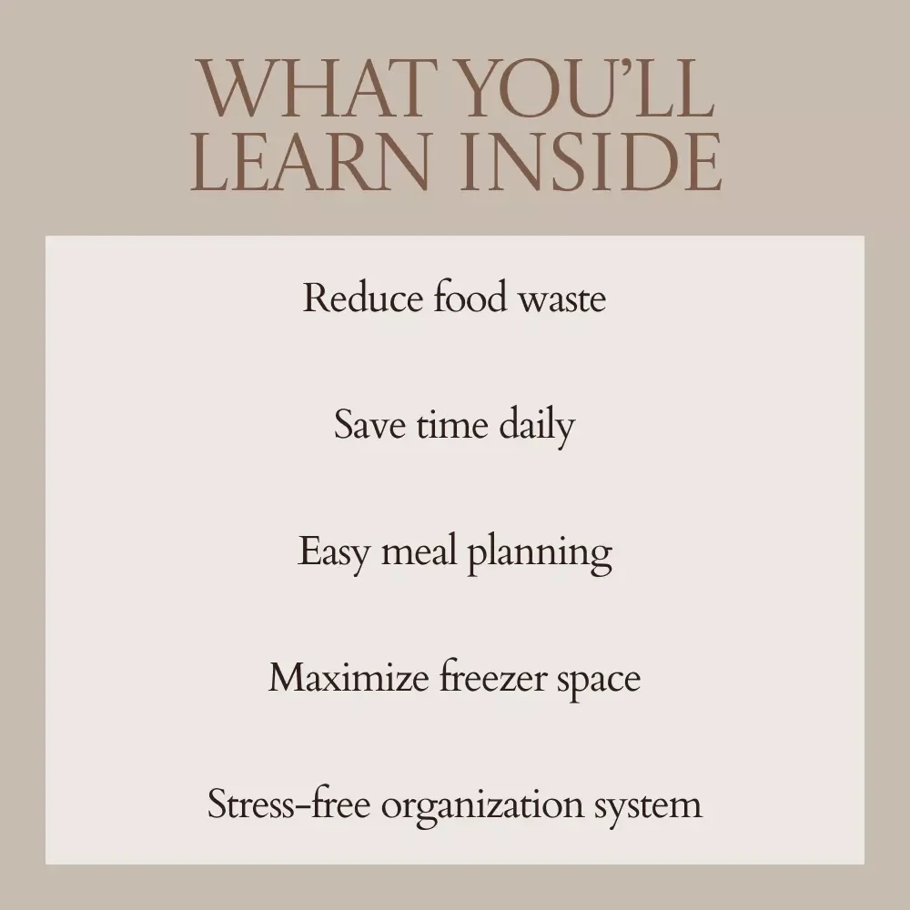 Freezer Organization Guide – Smart Freezer Organization Ideas, Storage Systems & Zero-Waste Freezer Checklist eBook
