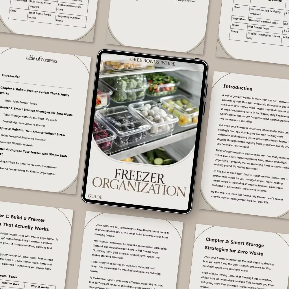 Freezer Organization Guide – Smart Freezer Organization Ideas, Storage Systems & Zero-Waste Freezer Checklist eBook