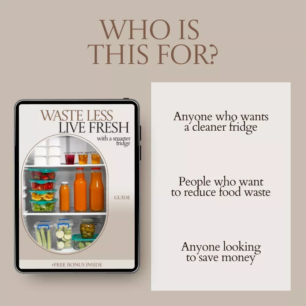 Waste Less Live Fresh with a Smarter Fridge | How to Organize Fridge for Zero Waste Guide | Fridge Organization eBook, Food Storage System, Zero Waste Kitchen Planner