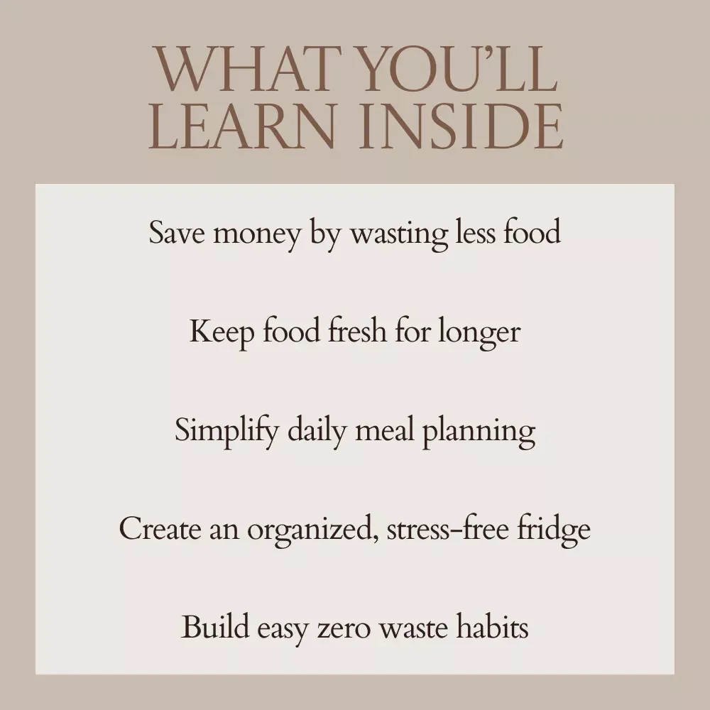 Waste Less Live Fresh with a Smarter Fridge | How to Organize Fridge for Zero Waste Guide | Fridge Organization eBook, Food Storage System, Zero Waste Kitchen Planner