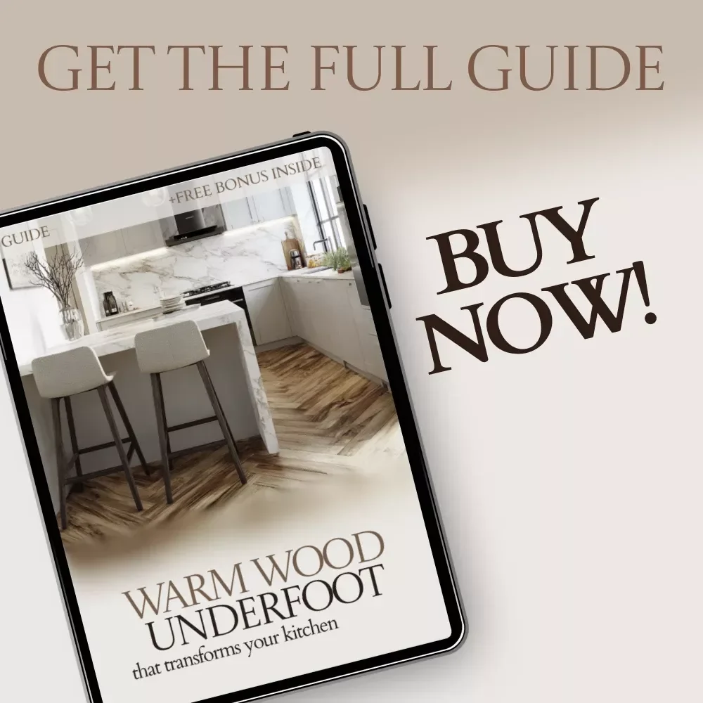 Warm Wood Underfoot That Transforms Your Kitchen | Hardwood Floors in Kitchen Guide, Kitchen Flooring eBook, Interior Design Checklist
