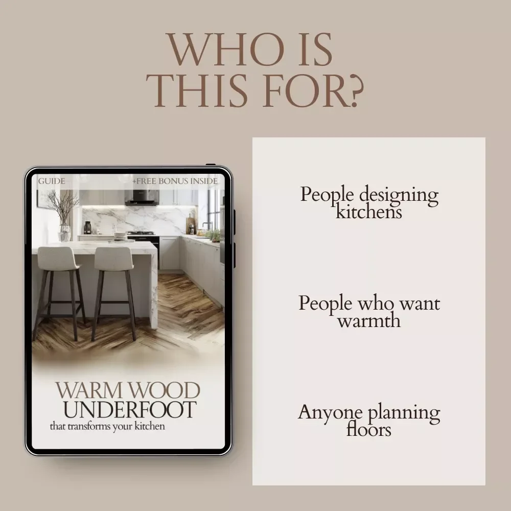 Warm Wood Underfoot That Transforms Your Kitchen | Hardwood Floors in Kitchen Guide, Kitchen Flooring eBook, Interior Design Checklist