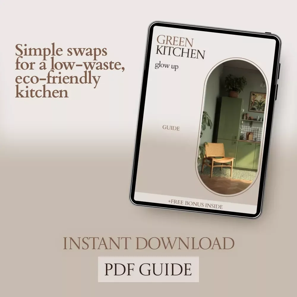 Green Kitchen Glow Up – Eco Friendly Kitchen Products Guide, Sustainable Living eBook, Low-Waste Kitchen Checklist, Eco Home Upgrade Digital Download