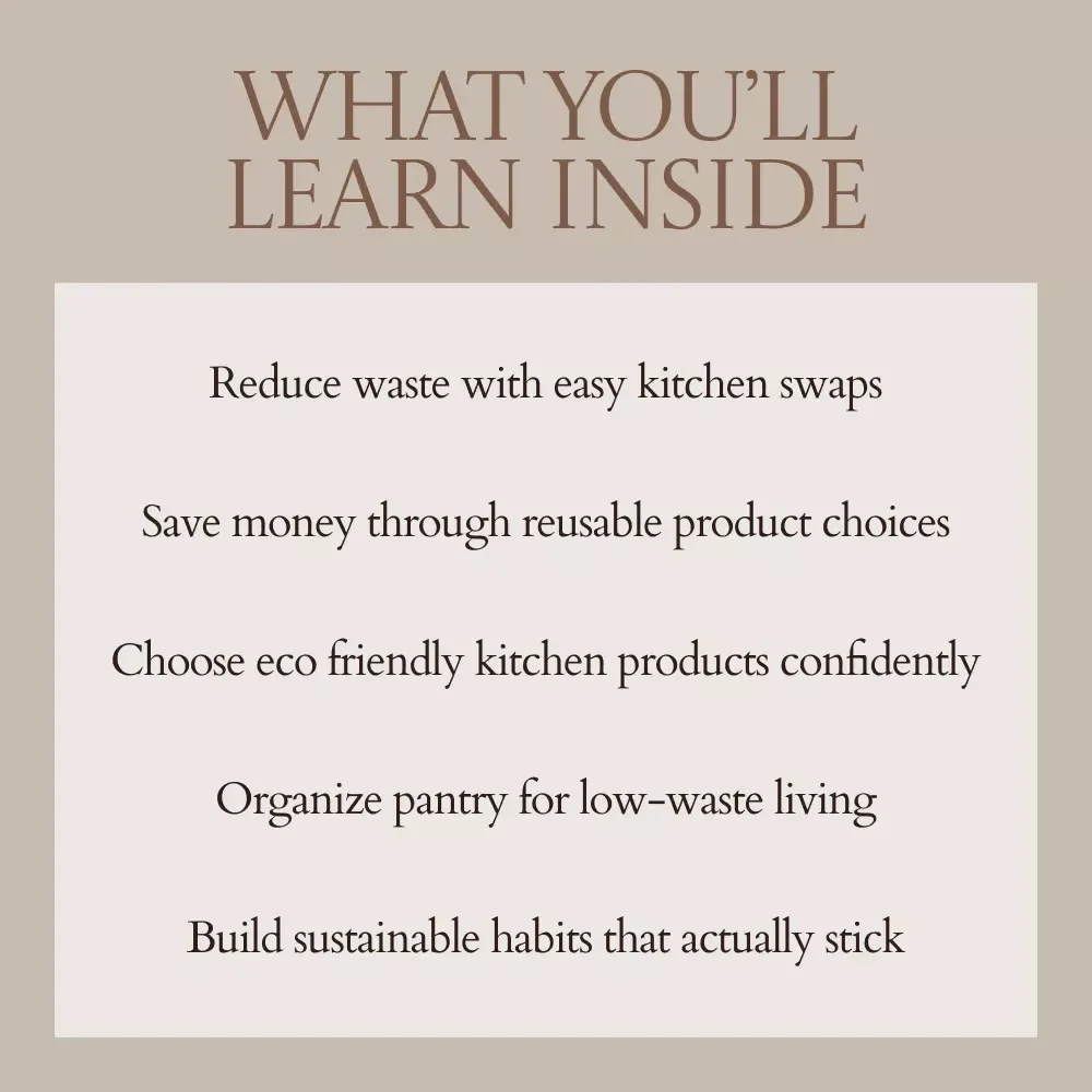 Green Kitchen Glow Up – Eco Friendly Kitchen Products Guide, Sustainable Living eBook, Low-Waste Kitchen Checklist, Eco Home Upgrade Digital Download