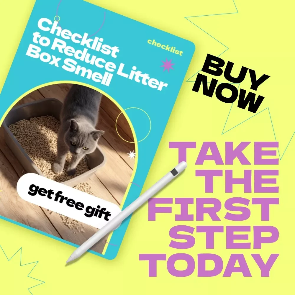 Checklist to Reduce Litter Box Smell – Easy Guide on how to reduce litter box smell for Cat Owners, Odor Control Tips, Printable Pet Care Checklist