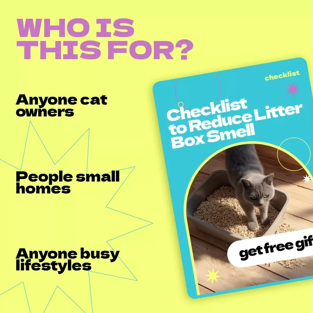 Checklist to Reduce Litter Box Smell – Easy Guide on how to reduce litter box smell for Cat Owners, Odor Control Tips, Printable Pet Care Checklist