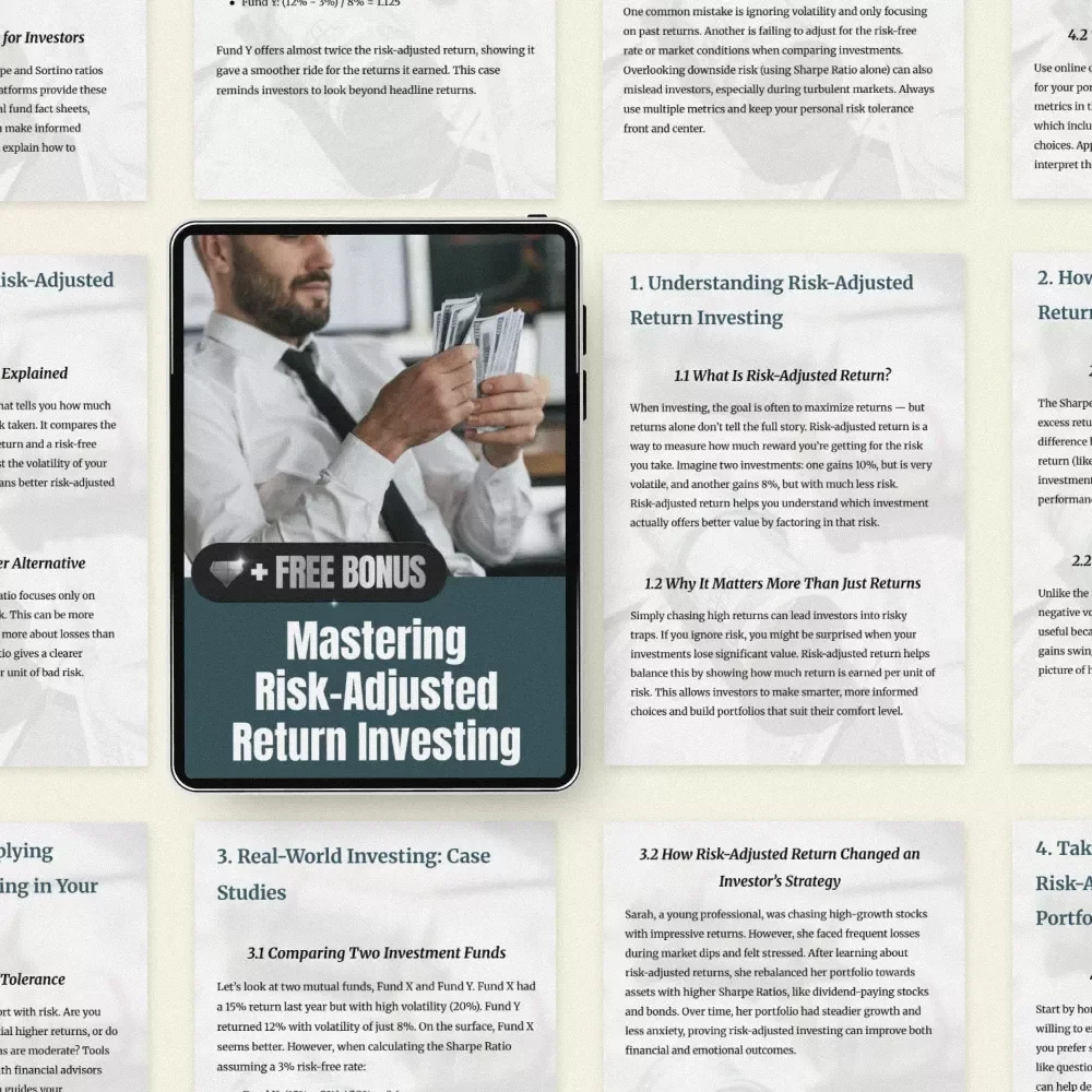 Mastering Risk-Adjusted Return Investing | Complete Guide to Risk-adjusted return investing, Sharpe & Sortino Ratio Strategies, Portfolio Optimization Digital Download