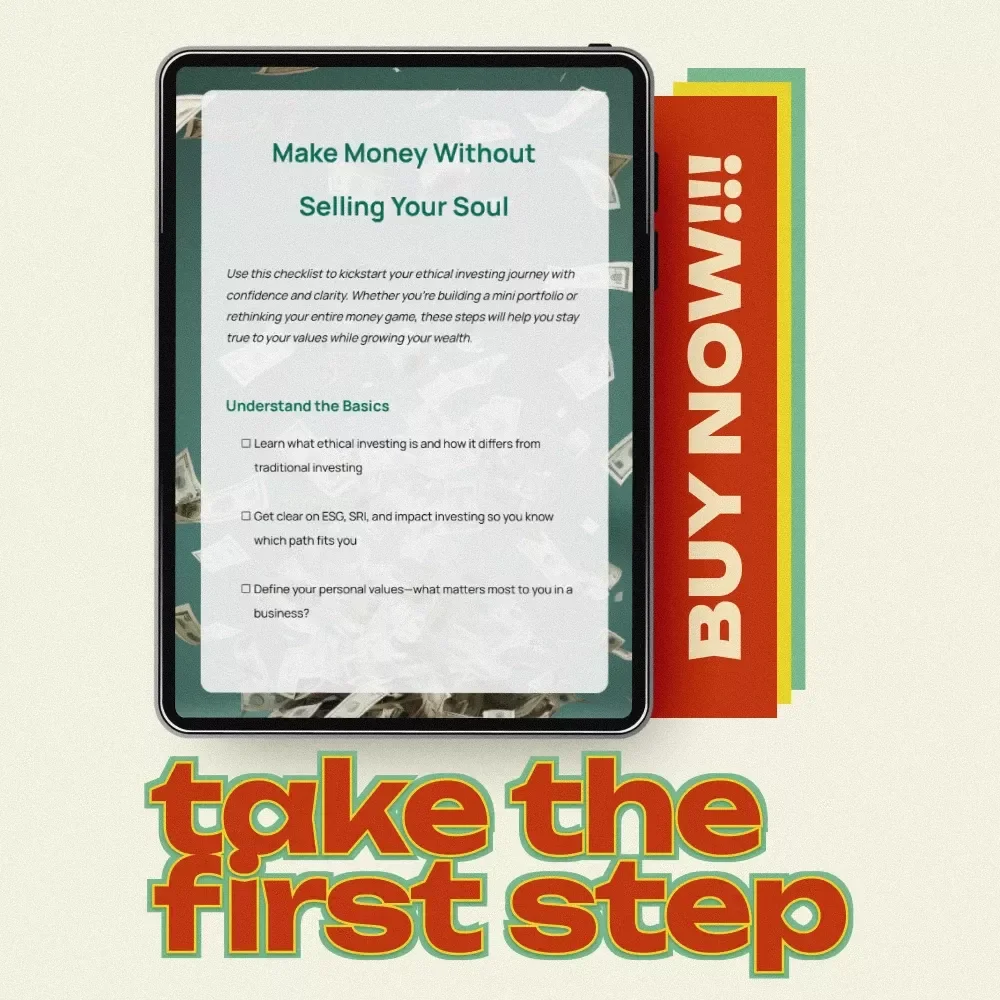 Make Money Without Selling Your Soul | Ethical stock investing for Gen Z – Printable Digital Checklist for Beginner Investors | ESG & Socially Responsible Investing Guide