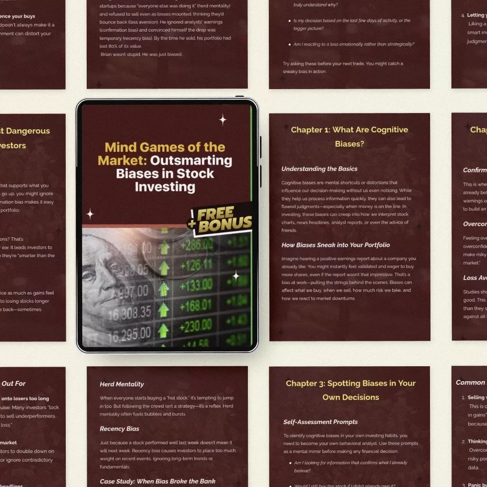 Mind Games of the Market: Outsmarting Biases in Stock Investing – Guide to Cognitive Biases in Stock Investing, Investor Psychology eBook, Trading Decision Checklist Digital Download