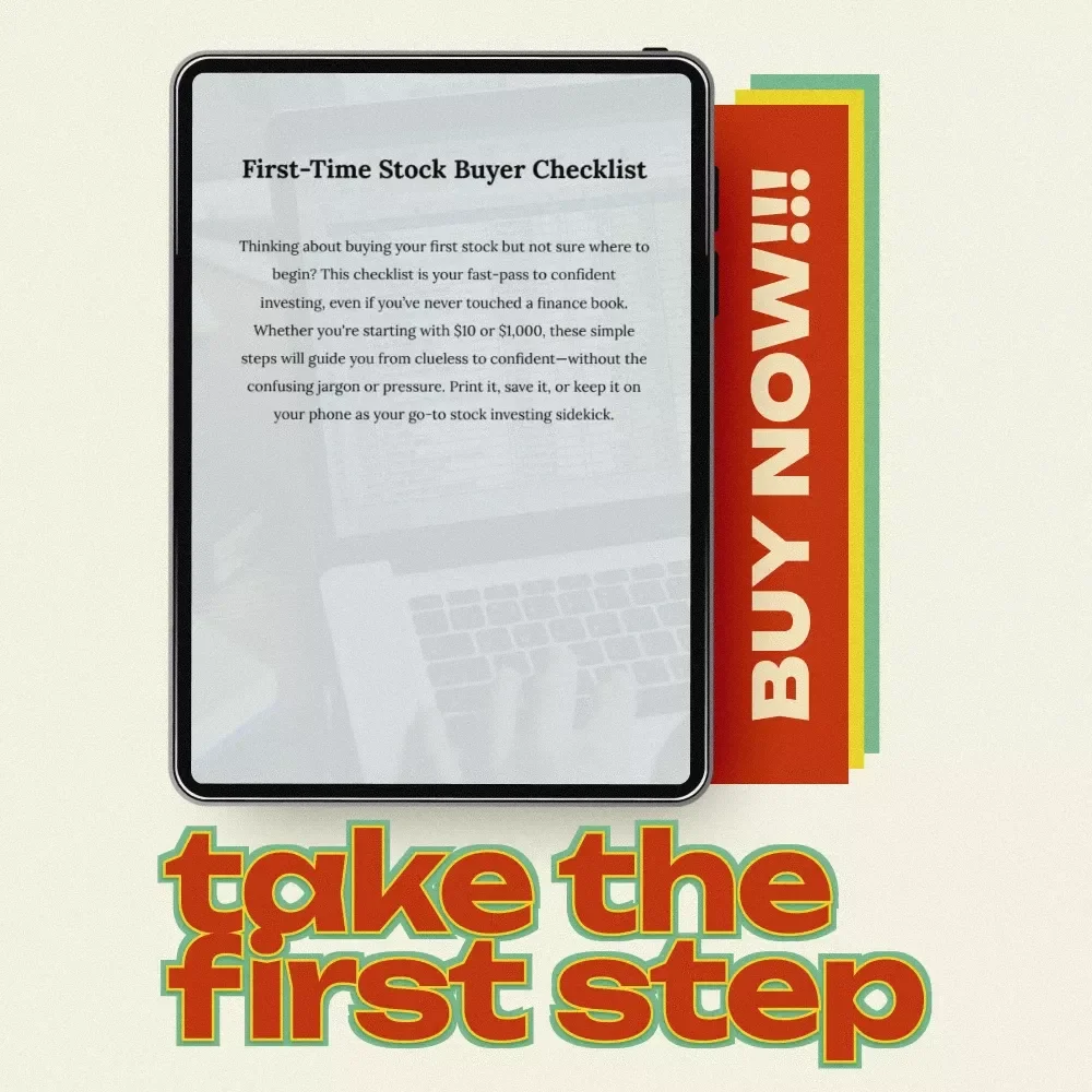 First-Time Stock Buyer Checklist – Beginner’s Guide on how to buy company stocks, Easy Investing Planner & Printable Startup Investment Checklist
