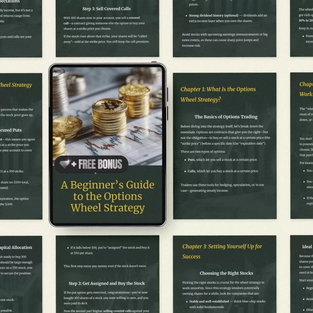 A Beginner’s Guide to the Options Wheel Strategy – Options Wheel Strategy Explained for Passive Income, Covered Calls & Cash-Secured Puts eBook