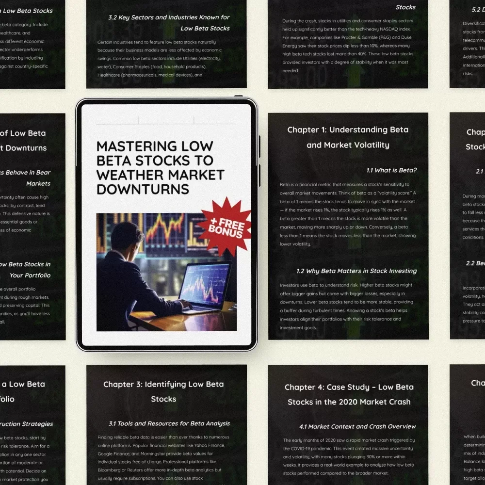 Mastering Low Beta Stocks to Weather Market Downturns – Low beta stocks for market downturns eBook, Defensive Investing Guide, Bear Market Portfolio Strategy Digital Download