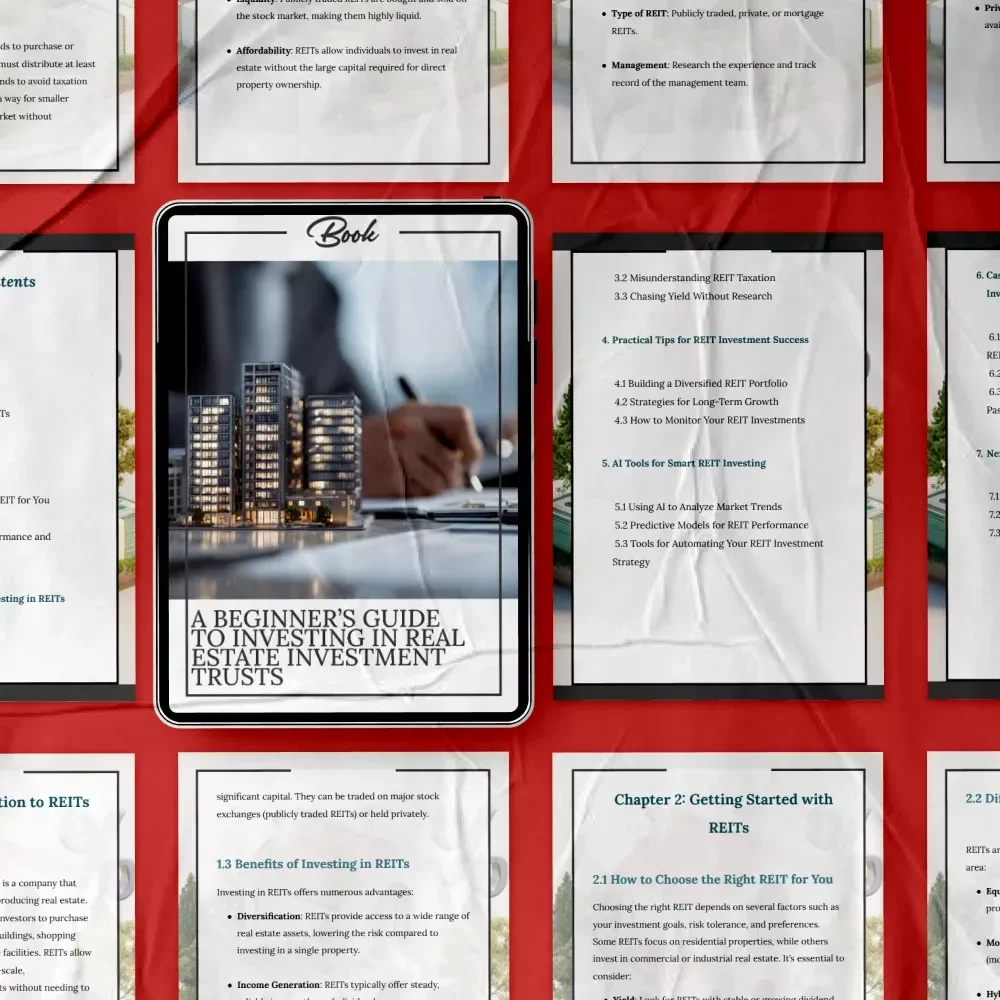 A Beginner’s Guide to Investing in Real Estate Investment Trusts – How to Start Buying REITs eBook, REIT Investing for Beginners, Passive Income & Dividend Strategy Guide