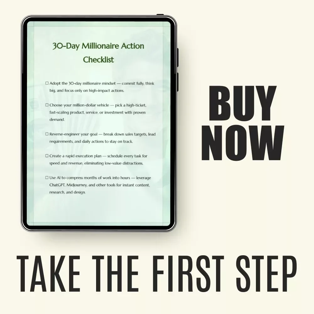 30-Day Millionaire Action Checklist: Build Your Wealth Fast with Proven Steps