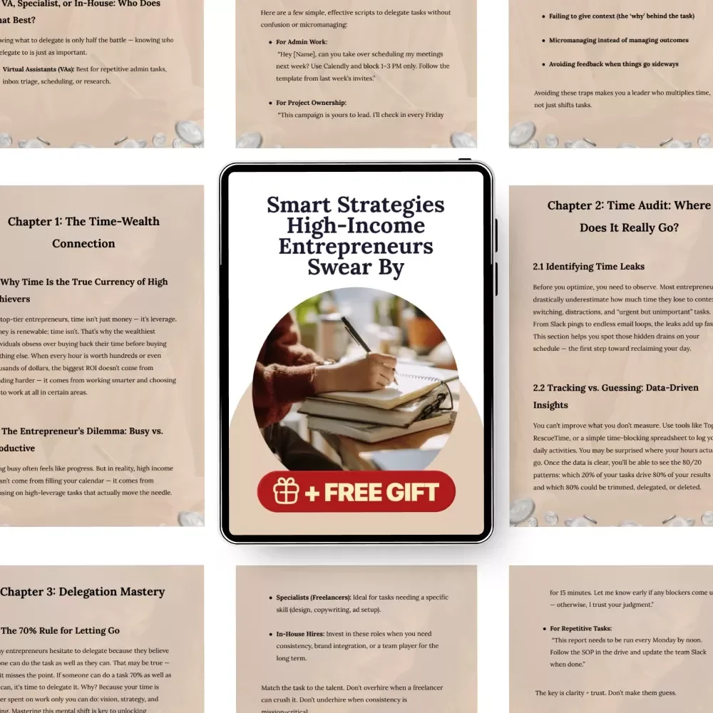 Smart Strategies High-Income Entrepreneurs Swear By – Time-Saving Strategies High-Income Entrepreneurs eBook for Productivity, Delegation & Automation Mastery