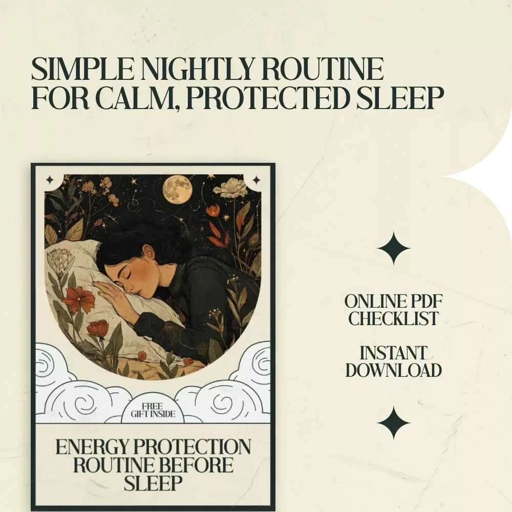 Energy Protection Routine Before Sleep Checklist – Nighttime Reset Guide, Calming Bedtime Ritual, Stress Release & Sleep Protection Printable