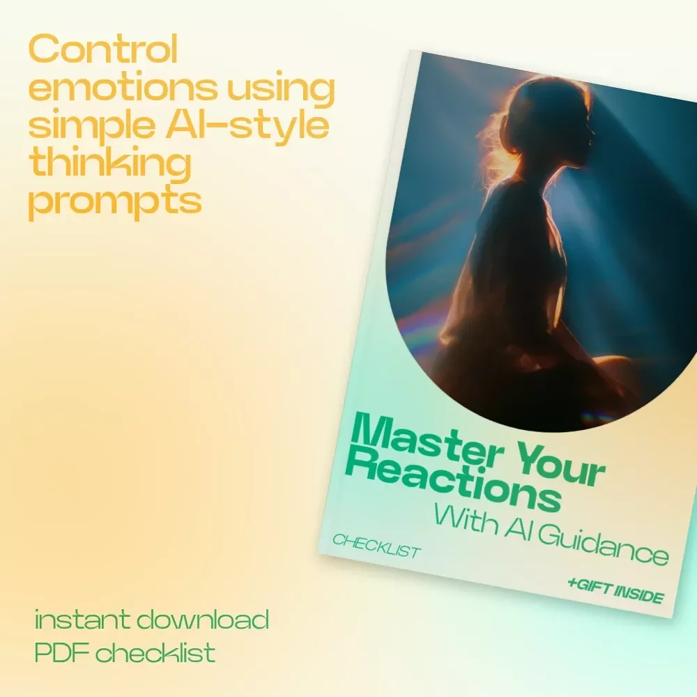 Master Your Reactions With AI Guidance Checklist – AI Advice for Emotional Control, Mindset Reset, Self-Regulation Tool, Instant Download