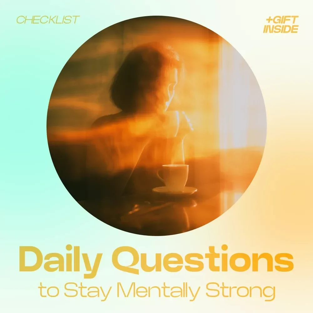 Daily Questions to Stay Mentally Strong – Printable Checklist of Daily Questions to Check Your Mental State, Mindset Reset Guide, Self Reflection Tool, Mental Clarity Worksheet