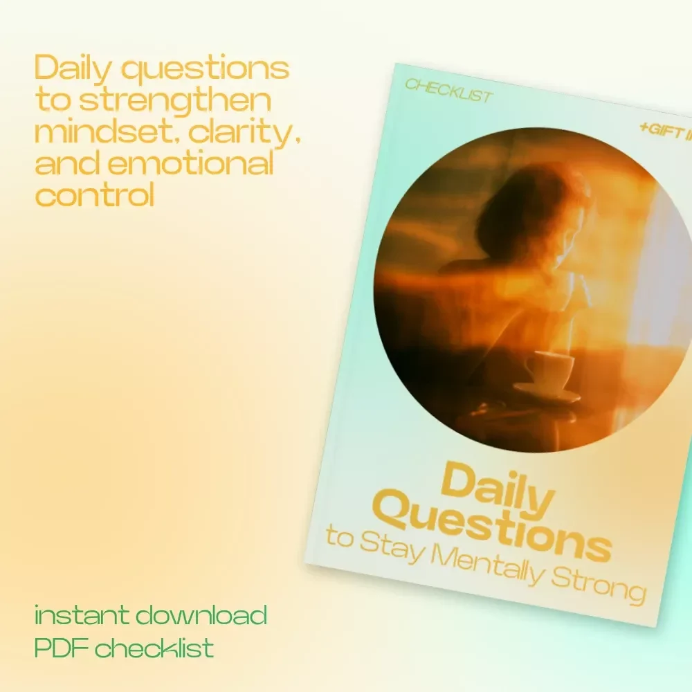 Daily Questions to Stay Mentally Strong – Printable Checklist of Daily Questions to Check Your Mental State, Mindset Reset Guide, Self Reflection Tool, Mental Clarity Worksheet