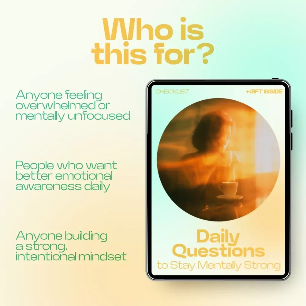 Daily Questions to Stay Mentally Strong – Printable Checklist of Daily Questions to Check Your Mental State, Mindset Reset Guide, Self Reflection Tool, Mental Clarity Worksheet