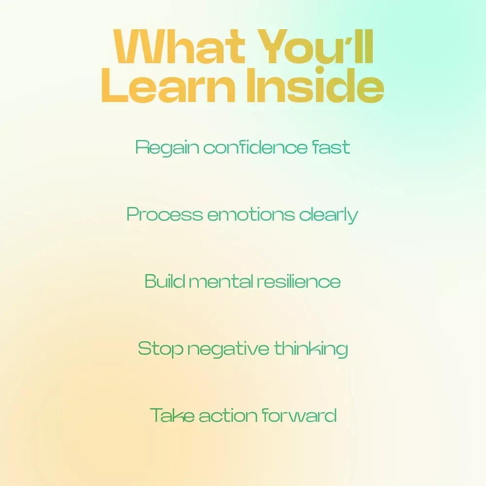 How to Handle Rejection Without Losing Confidence Checklist | how to handle rejection in a healthy way Guide | Mindset Reset & Emotional Resilience Printable