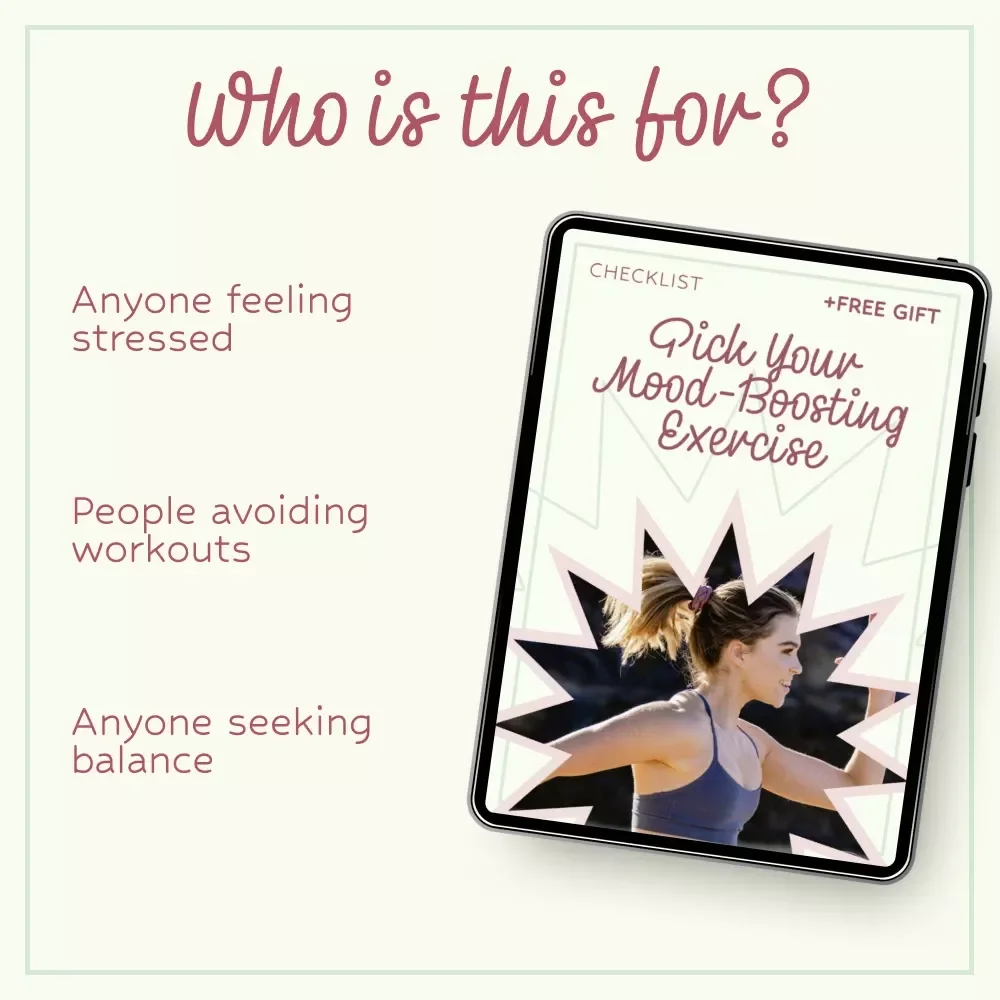 Pick Your Mood-Boosting Exercise Checklist – What Exercise Type Is Best for Mood | Printable Mental Wellness & Movement Guide