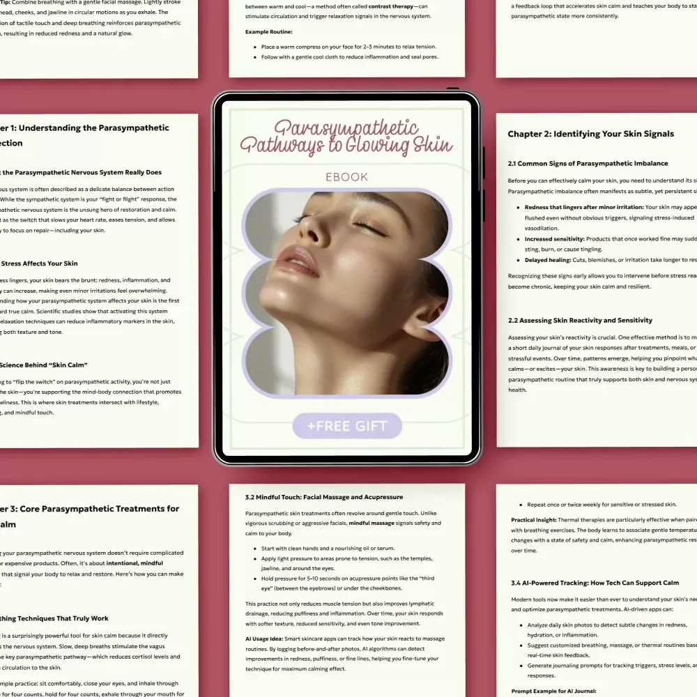 Parasympathetic Pathways to Glowing Skin | Parasympathetic Treatments for Skin Calm eBook | Holistic Skincare Guide for Sensitive, Stressed Skin