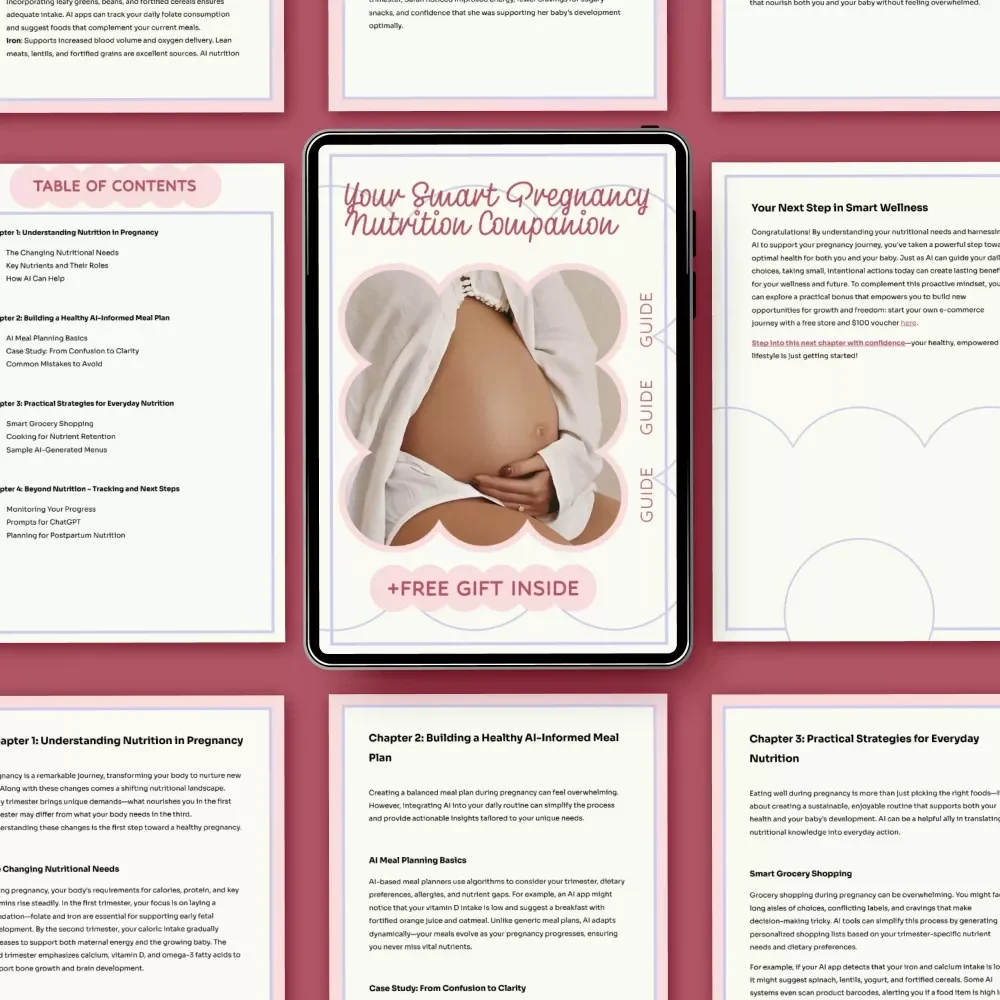 Your Smart Pregnancy Nutrition Companion | AI Pregnancy Nutrition Guide for Expecting Moms | Digital Meal Planning eBook