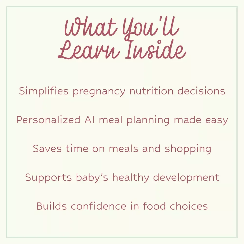Your Smart Pregnancy Nutrition Companion | AI Pregnancy Nutrition Guide for Expecting Moms | Digital Meal Planning eBook