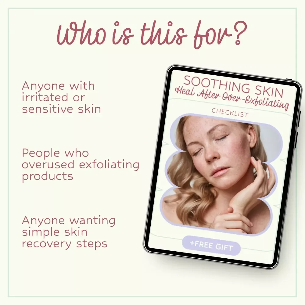 Soothing Skin: Heal After Over-Exfoliating | Skin Barrier Repair After Over Exfoliating Checklist | Gentle Skincare Recovery Guide Digital Download