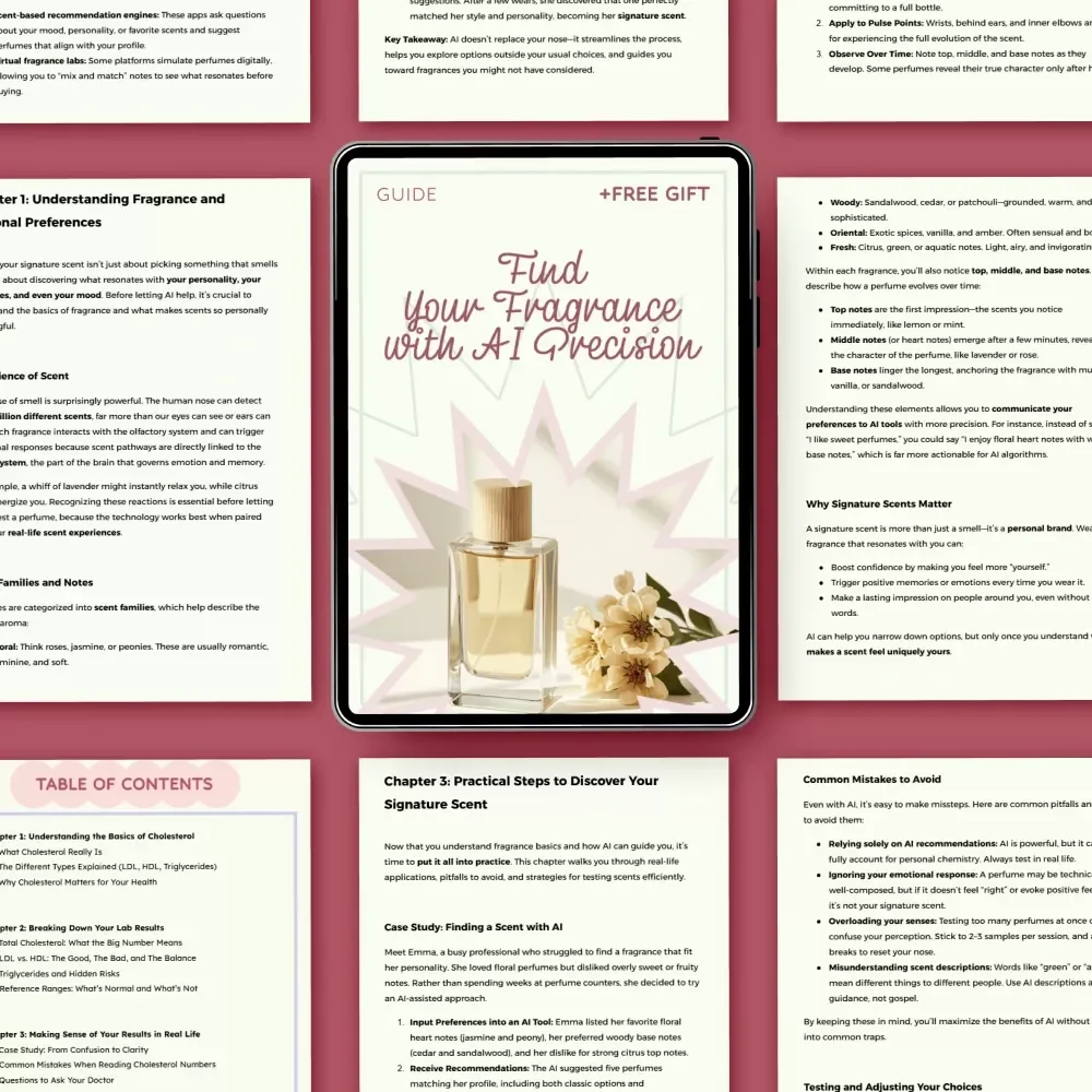 Find Your Fragrance with AI Precision | AI Tools to Find Your Signature Scent Guide, Digital Perfume Discovery eBook, Personalized Scent Finder Download