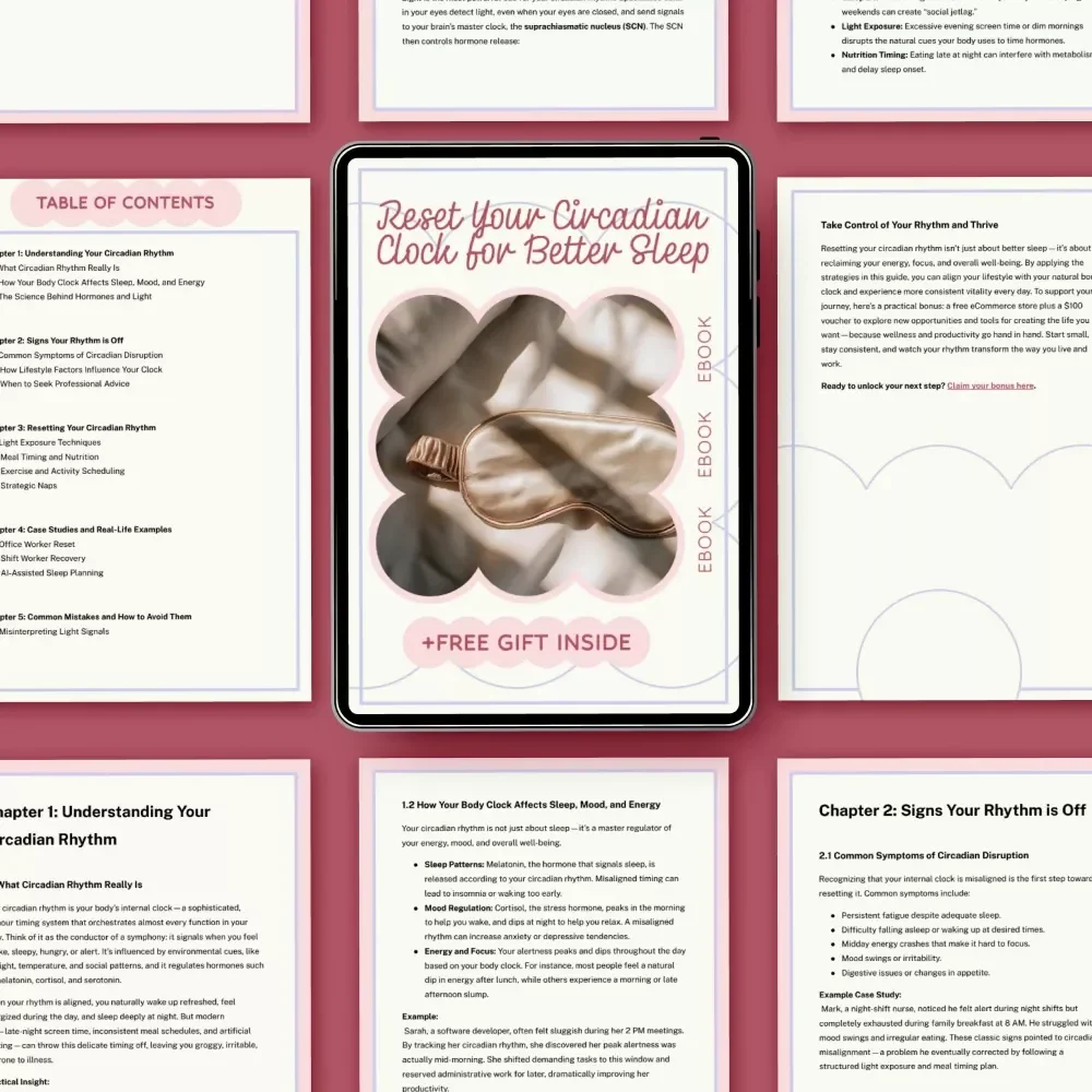 Reset Your Circadian Clock for Better Sleep – Complete circadian rhythm reset protocol eBook, Sleep Optimization Guide, Daily Routine Planner, Digital Download
