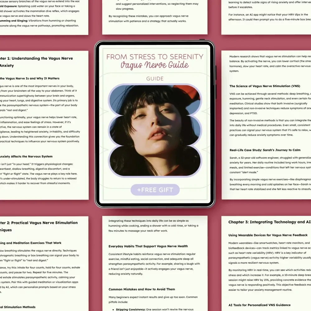 From Stress to Serenity: Vagus Nerve Guide | vagus nerve stimulation for anxiety Digital eBook & Checklist for Calm, Nervous System Healing & Daily Relief