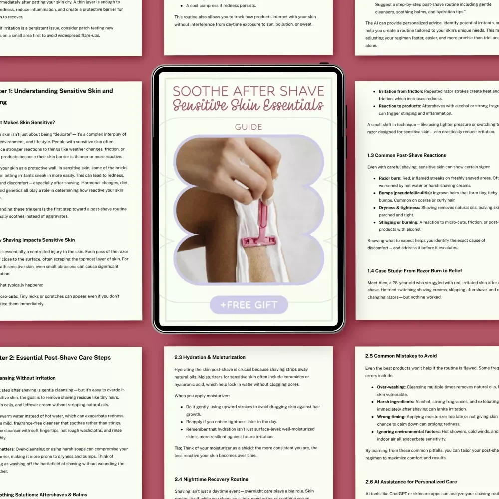 Soothe After Shave: Sensitive Skin Essentials – Post Shave Care for Sensitive Skin Guide, Razor Burn Relief eBook, Skincare Routine Checklist for Men & Women