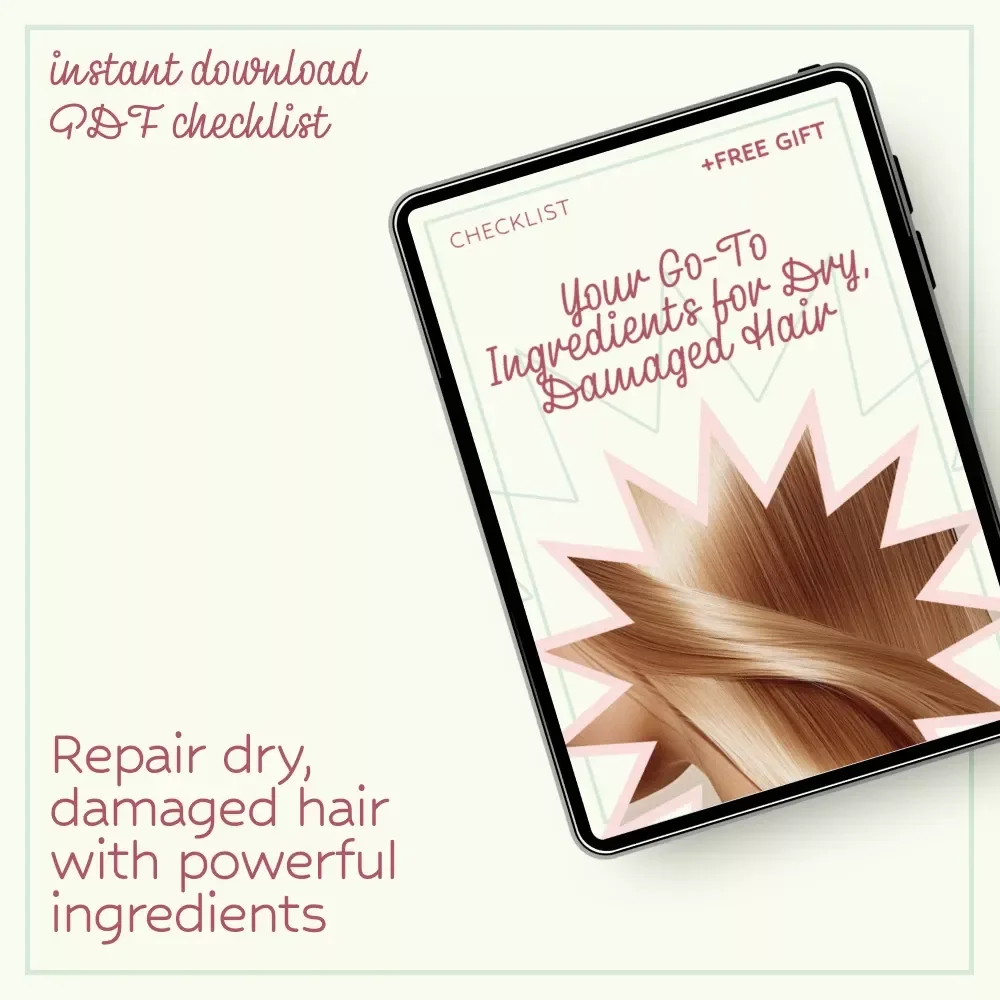 Your Go-To Ingredients for Dry, Damaged Hair – Ultimate Checklist of Ingredients for Dry Damaged Hair, Hair Repair Guide, Healthy Hair Care Digital Download