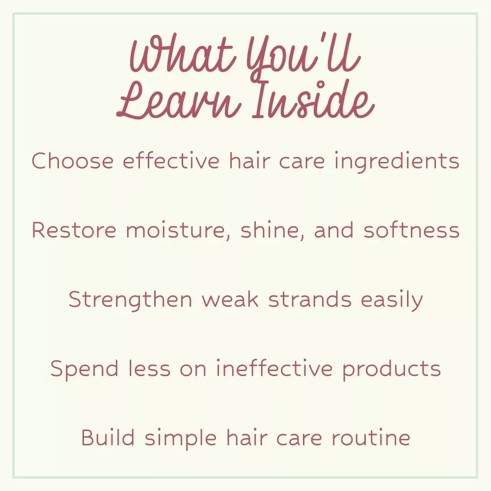 Your Go-To Ingredients for Dry, Damaged Hair – Ultimate Checklist of Ingredients for Dry Damaged Hair, Hair Repair Guide, Healthy Hair Care Digital Download