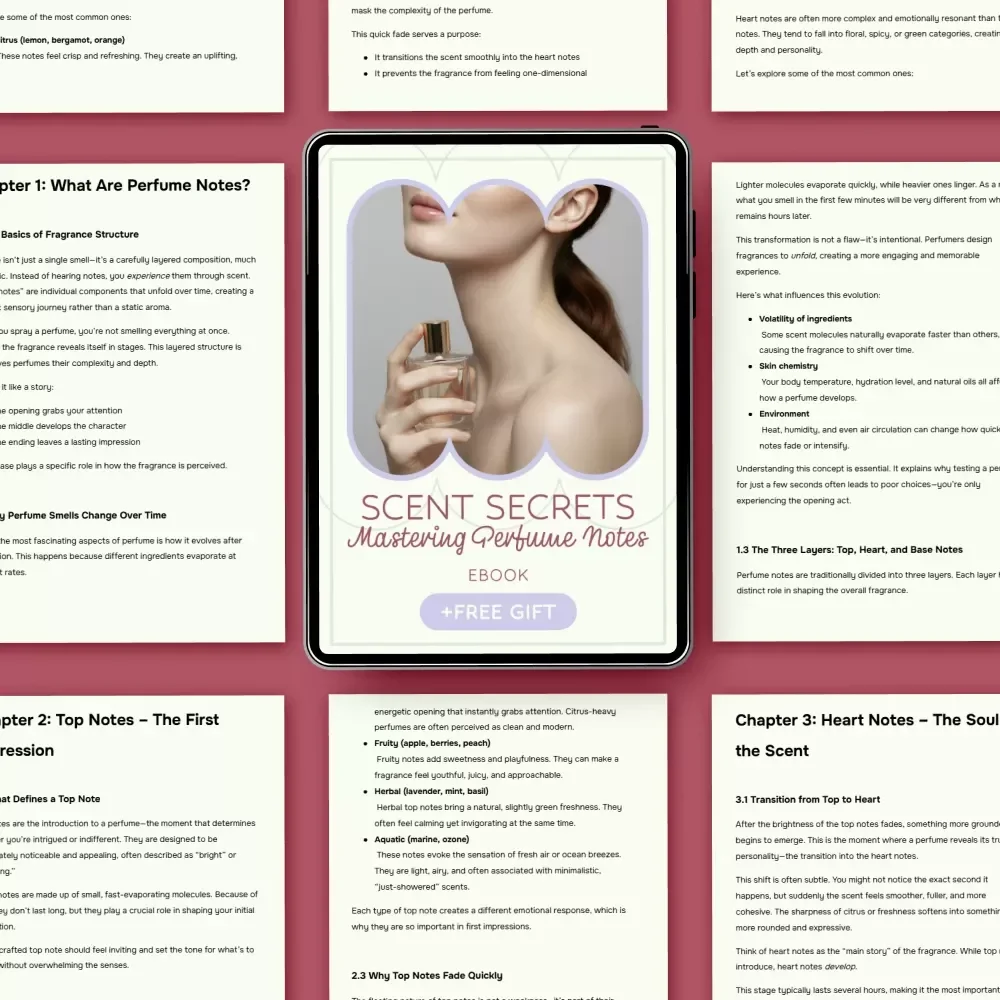 Scent Secrets: Mastering Perfume Notes – Perfume Notes Explained eBook Guide, Fragrance Layer Breakdown, Signature Scent Finder Digital Download