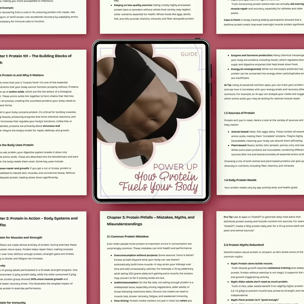 Power Up: How Protein Fuels Your Body – Complete Guide to What Protein Does for Body Health, Nutrition eBook, Fitness & Wellness Digital Download