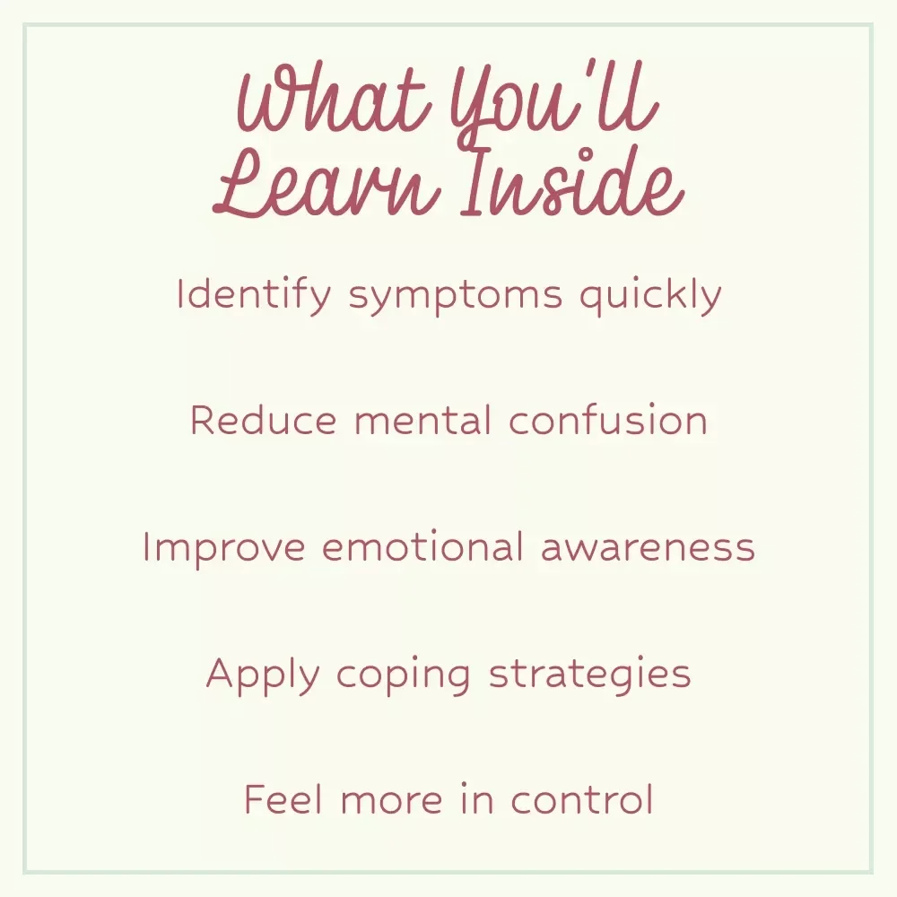 Stress vs Anxiety: Spot the Difference Fast | Printable Checklist for stress symptoms vs anxiety symptoms | Mental Health Guide, Instant Download