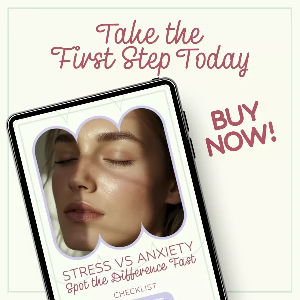 Stress vs Anxiety: Spot the Difference Fast | Printable Checklist for stress symptoms vs anxiety symptoms | Mental Health Guide, Instant Download