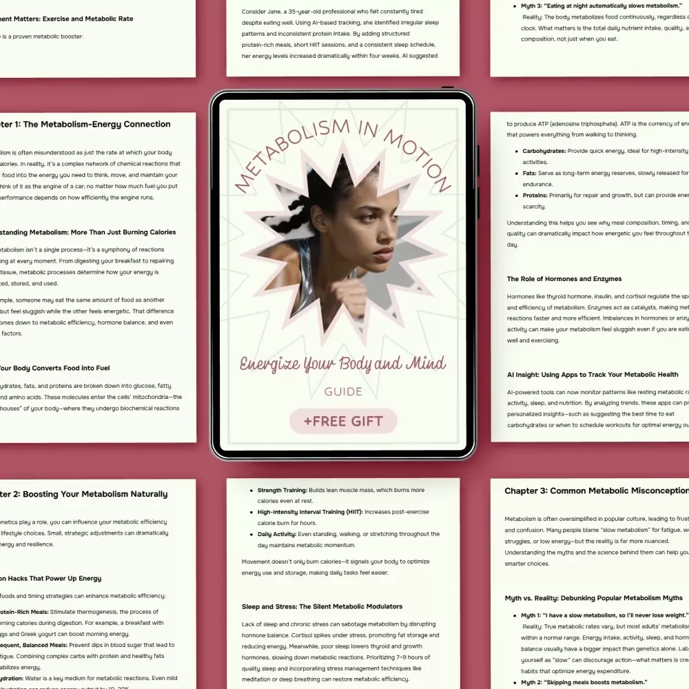 Metabolism in Motion: Energize Your Body and Mind – Complete Guide on how metabolism affect energy, Boost Energy Naturally, Wellness eBook Download